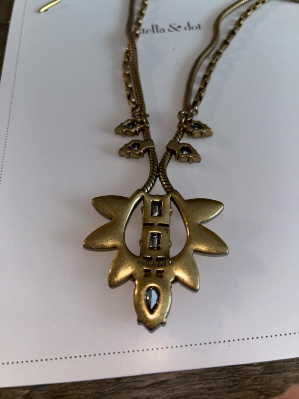 Stella & Dot Gold-Tone Necklace with Yellow Crystal Accents - Picture 5 of 7